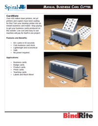 Spiral Binding Manual Card Cutter