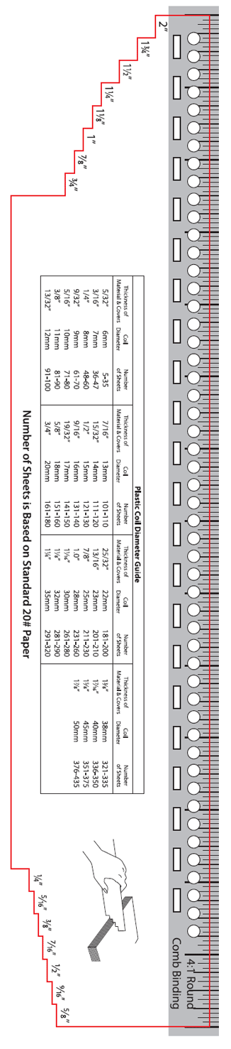 Plastic Coil Binding Size Chart