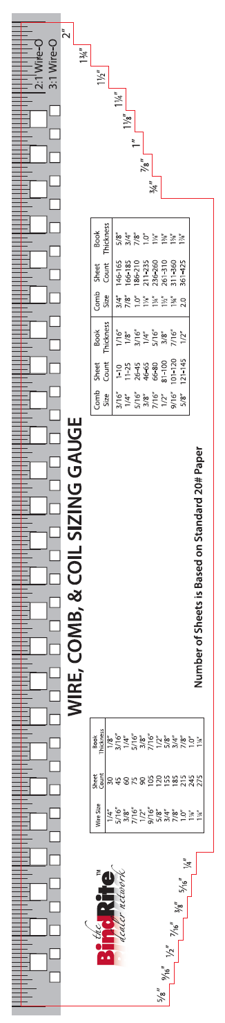 Wire O Binding Size Chart